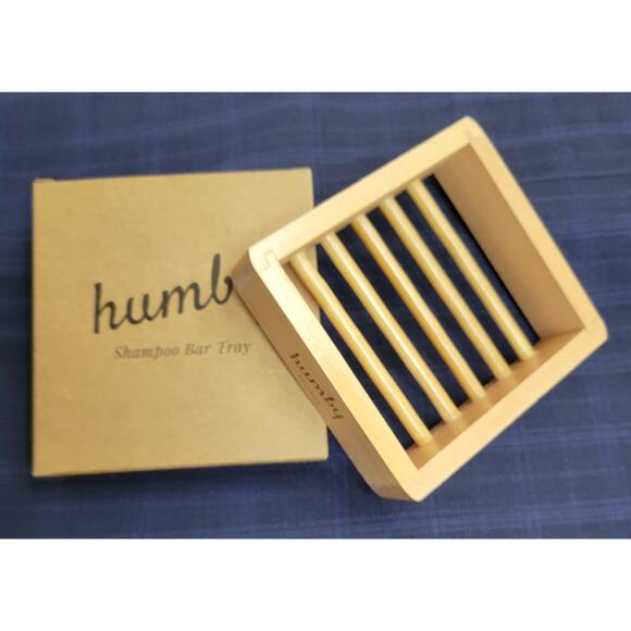 Humby Organics Bamboo Shampoo Soap Shower Tray Drying Rack Natural 4 x 4" - Picture 4 of 4